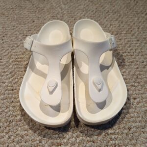 Birkenstock Gizeh EVA Sandals Womens 36 US 5.5/6 White Rubber Open Toe Strappy